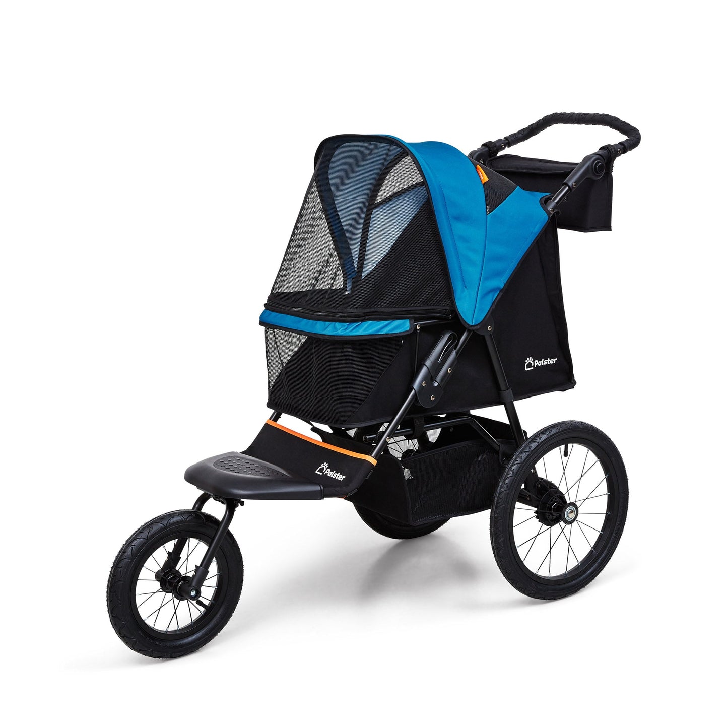Palster Explorer All Terrain Dog Stroller – Durable Pet Pushchair Black & Harbour Blue