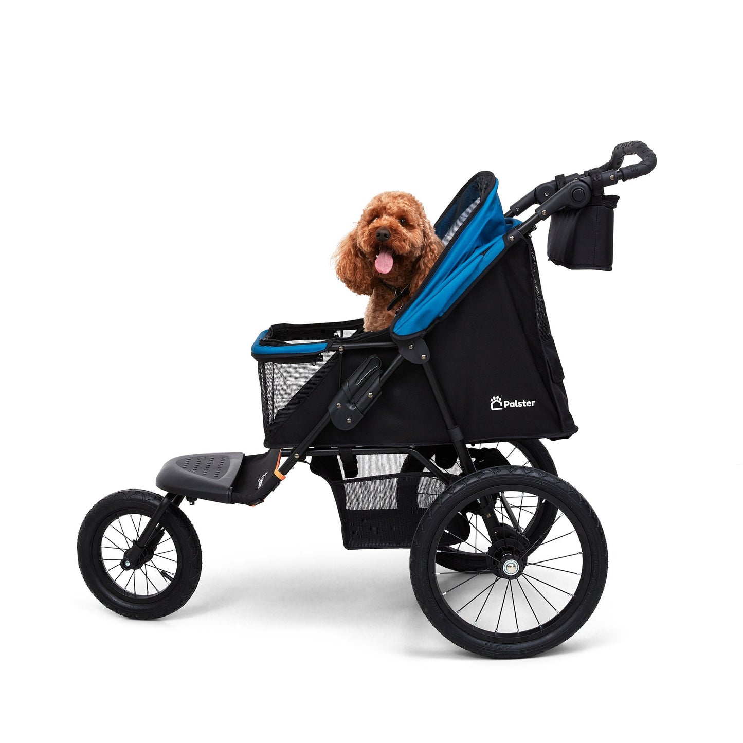 Palster Explorer All Terrain Dog Stroller – Durable Pet Pushchair Black & Harbour Blue