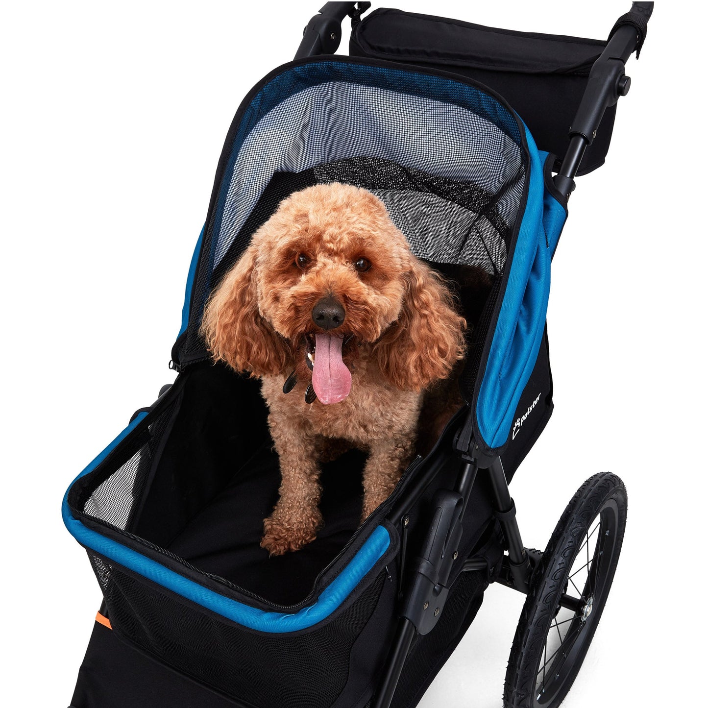 Palster Explorer All Terrain Dog Stroller – Durable Pet Pushchair Black & Harbour Blue