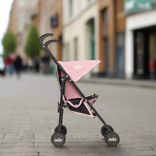 Children’s Baby Doll Stroller Toy – HTI Joie Mini Pushchair in Black & Pink | Umbrella Fold Dolls Buggy | Role Play Pram | Ages 3+ (58 × 26.5 × 40.5 cm)