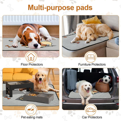 2-Pack Reusable Dog Pee Pads – 47x32in, Super Absorbent & Leak-Proof, Non-Slip Washable Mats for Crates, Playpens & Potty Training – Grey
