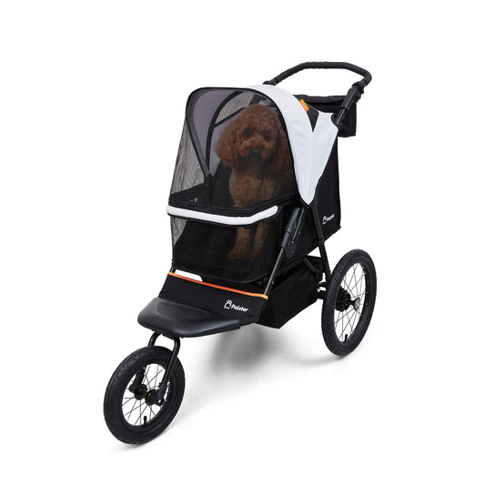 Palster Explorer All Terrain Dog Stroller – Durable Pet Pushchair Black & Mist Silver