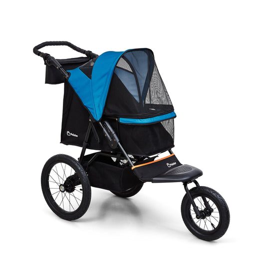 Palster Explorer All Terrain Dog Stroller – Durable Pet Pushchair Black & Harbour Blue
